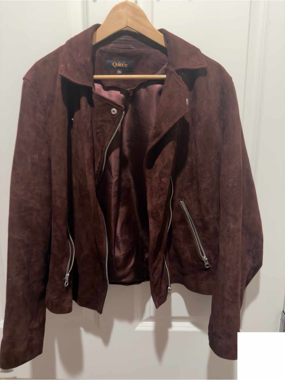 Quince burgundy Suede leather Biker Jacket